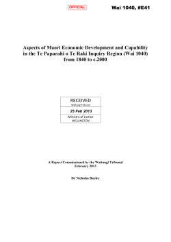 Aspects of Maori Economic Development and