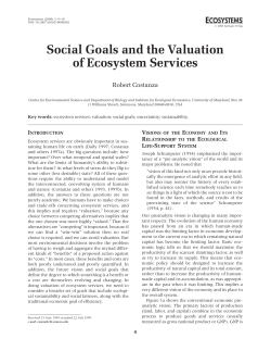 Social goals and the valuation of ecosystem services.