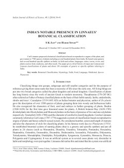 india`s notable presence in linnaeus` botanical classification