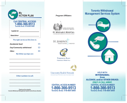 Toronto Withdrawl Management Services System