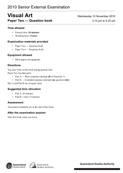 2010 Senior External Examination Visual Art Paper Two