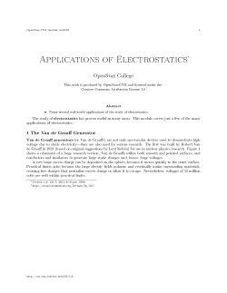 Applications of Electrostatics