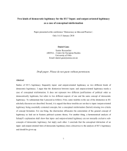 The academic debate on the democratic legitimacy of the