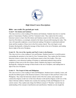 High School Course Descriptions - International Christian School of