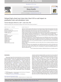 Delayed high school start times later than 8:30am and impact on