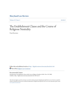The Establishment Clause and the Course of Religious Neutrality