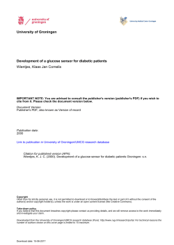 University of Groningen Development of a glucose sensor for