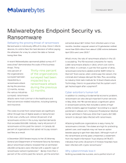 Malwarebytes Endpoint Security vs. Ransomware READ SOLUTION