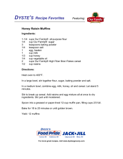 Honey Raisin Muffin Recipe