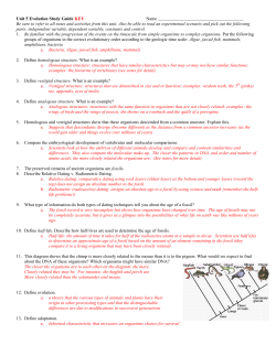 Unit 5 Evolution Study Guide KEY Name Be sure to refer to all notes