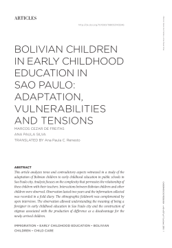 Bolivian children in early childhood education in Sao Paulo