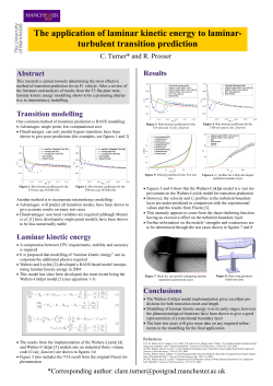Abstract Results Conclusions Transition modelling Laminar kinetic