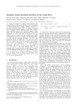 Inorganic carbon speciation and fluxes in the Congo River