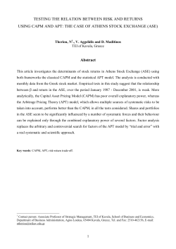 TESTING THE RELATION BETWEEN RISK AND RETURNS USING