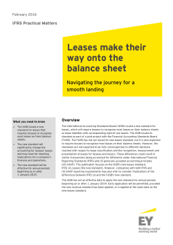 Leases make their way onto the balance sheet - Navigating the