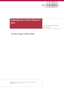 KuppingerCole Product Research Note Virtual Forge CodeProfiler