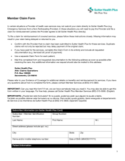 Member Claim Form