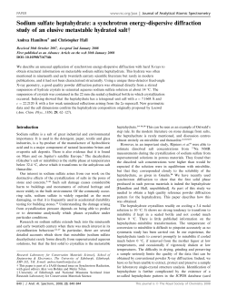 Sodium sulfate heptahydrate: a synchrotron energy