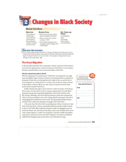 The Great Migration I - GW High School Social Studies