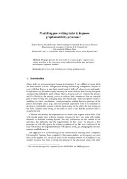 Modelling pre-writing tasks to improve graphomotricity processes 1