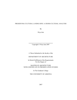 PRESERVING CULTURAL LANDSCAPES: A CROSS