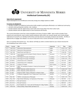 Intellectual Community (IC) - University of Minnesota, Morris