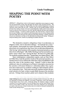 SHAPING THE POINT WITH POETRY