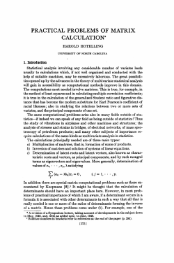 practical problemsof matrix calculation