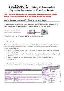 Station 1 - Using a Graduated Cylinder to measure liquid volumes