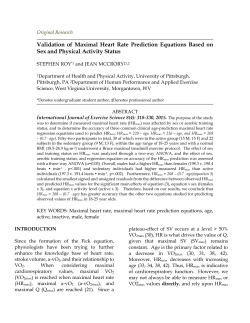 Validation of Maximal Heart Rate Prediction Equations Based on