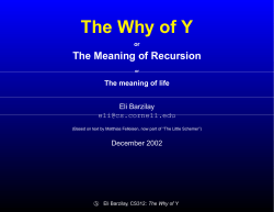 The Why of Y - Cornell Computer Science