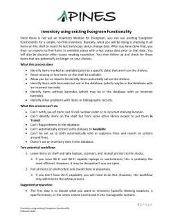 Inventory using existing Evergreen Functionality