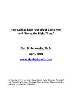 How College Men Feel About Being Men and Doing the Right Thing
