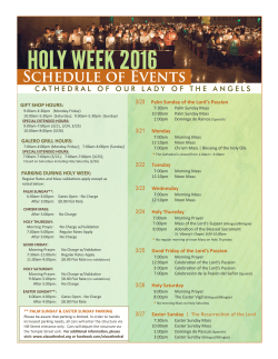 3/20 Palm Sunday of the Lord`s Passion 3/21 Monday 3/22 Tuesday