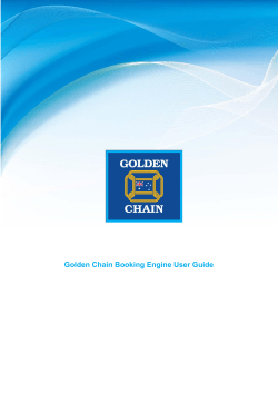 Golden Chain Booking Engine User Guide