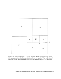 Each of the interior rectangles is a square. If square D is 81