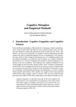 Cognitive Metaphor and Empirical Methods