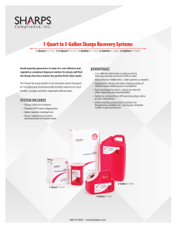 1-Quart to 3-Gallon Sharps Recovery Systems PI Sheet