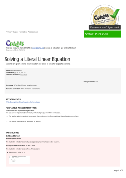 Solving a Literal Linear Equation
