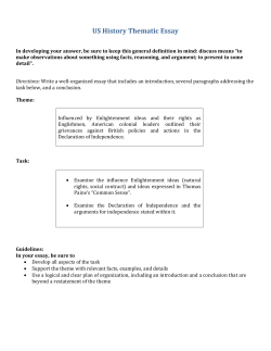 US History Thematic Essay
