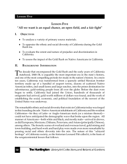 50 The Huntington Lesson Five &ldquo;All we want is an equal chance, an
