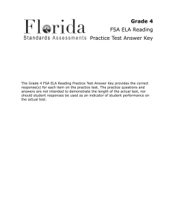 Grade 4 FSA ELA Reading Practice Test Answer Key