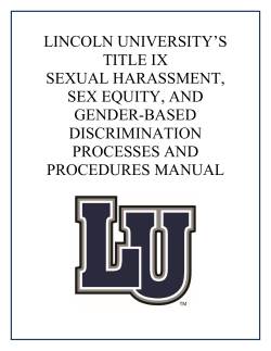 LINCOLN UNIVERSITY`S TITLE IX SEXUAL HARASSMENT, SEX