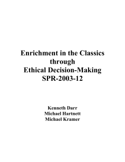 Enrichment in the Classics through Ethical Decision