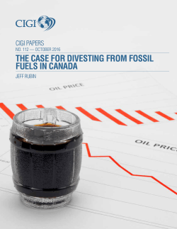 THE CASE FOR DIVESTING FROM FOSSIL FUELS IN CANADA