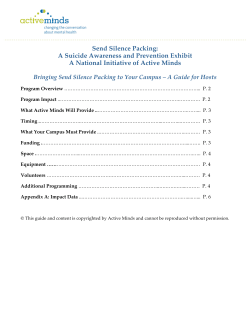 Send Silence Packing: A Suicide Awareness and Prevention Exhibit