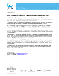 ATP And HEAD Extend Partnership Through 2017