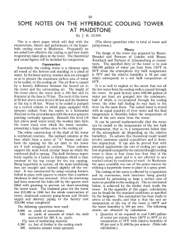 SOME NOTES ON THE ,HYPERBOLIC COOLING TOWER AT