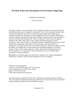 The Role of Revenue Recognition in Performance