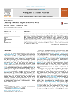 Checking email less frequently reduces stress